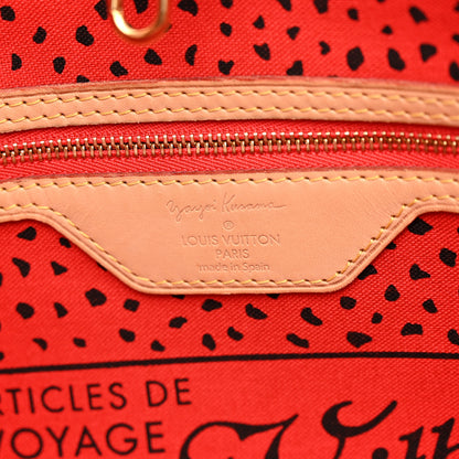 Louis Vuitton Monogram Kusama Waves Neverfull MM Red 6 of 12