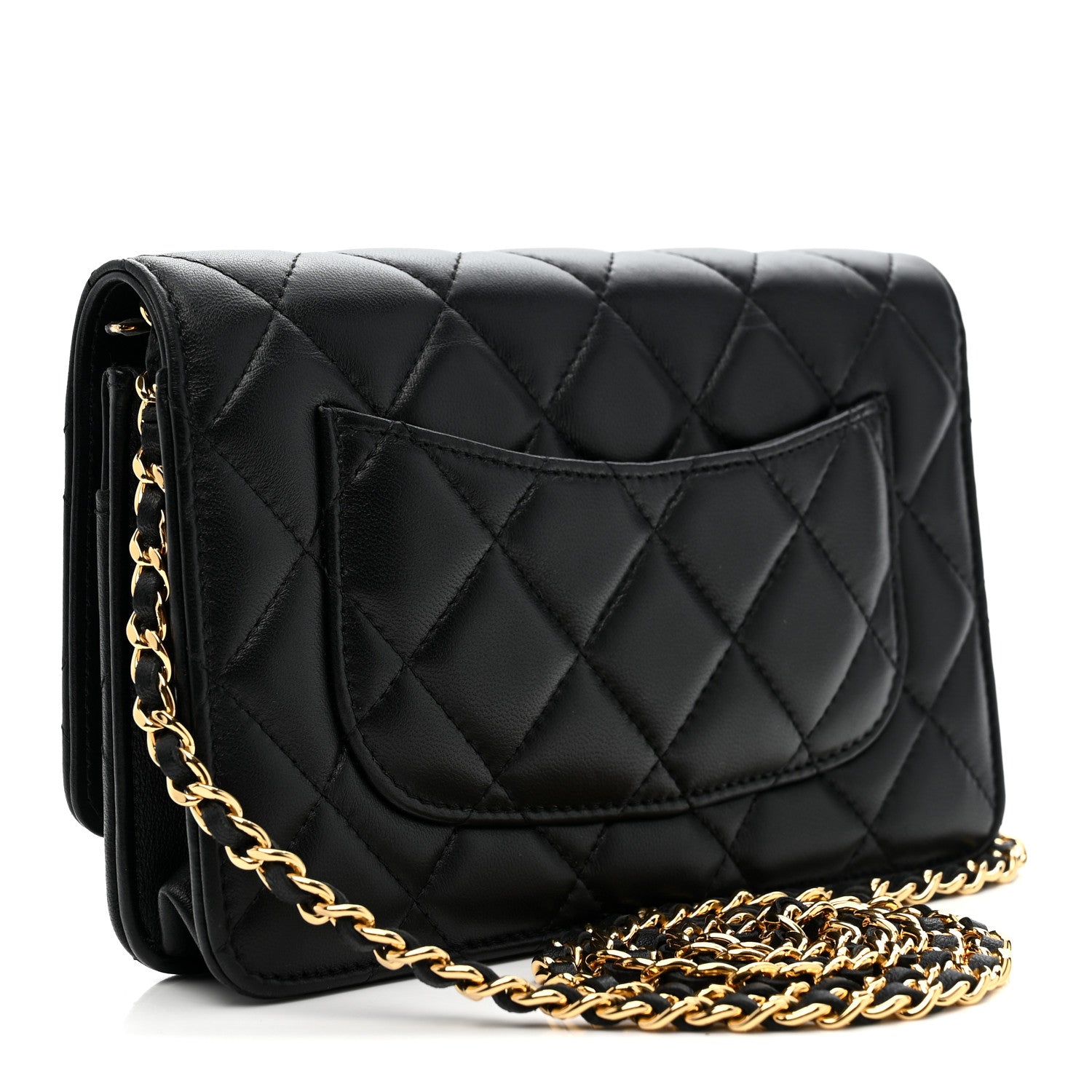 Chanel Lambskin Quilted Twisted CC Wallet On Chain WOC Black 3 of 11