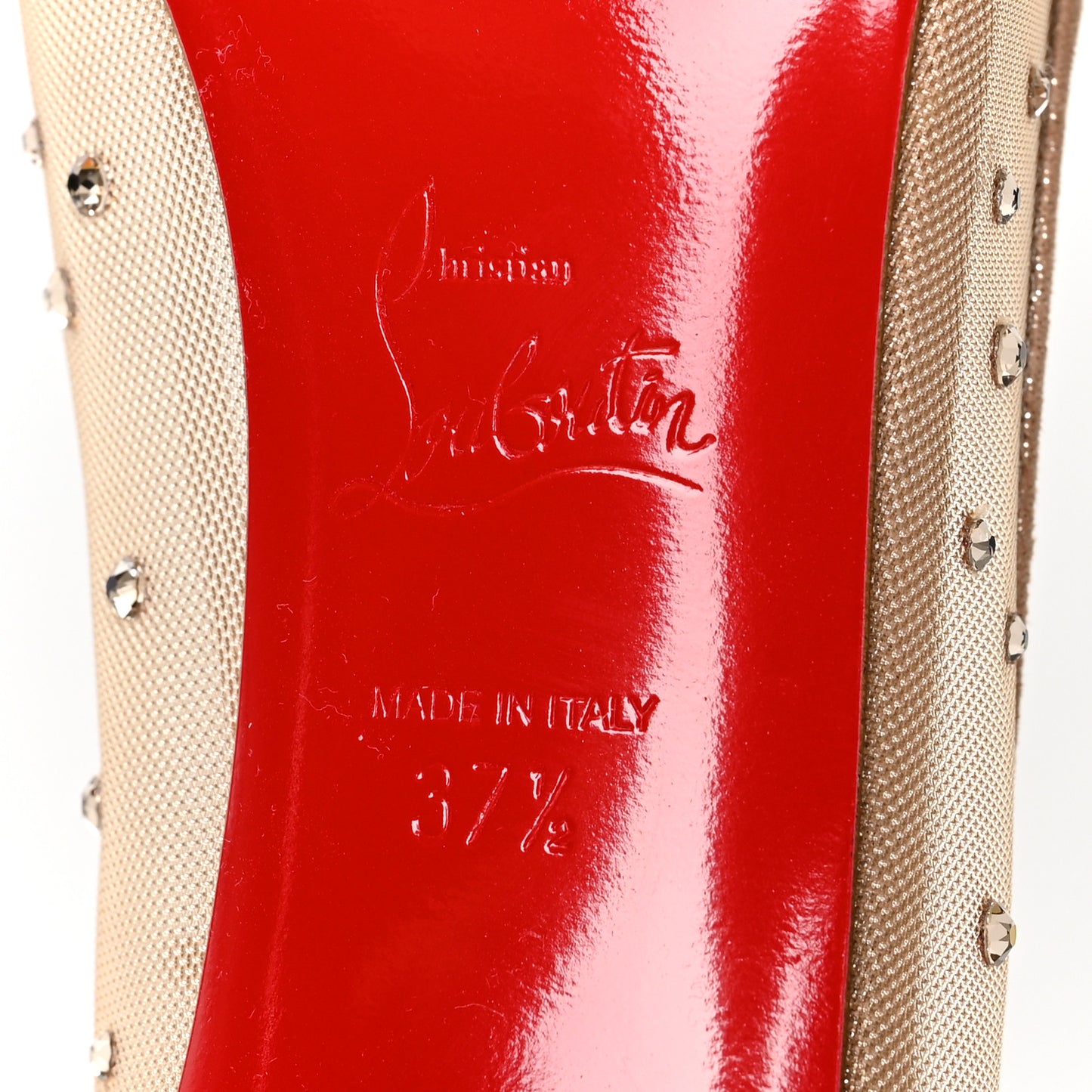 Suede Lame Crystal Strass Follies 85 Pumps 37.5 Light Silk