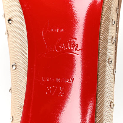 Christian Louboutin Suede Lame Crystal Strass Follies 85 Pumps 37.5 Light Silk 6 of 7