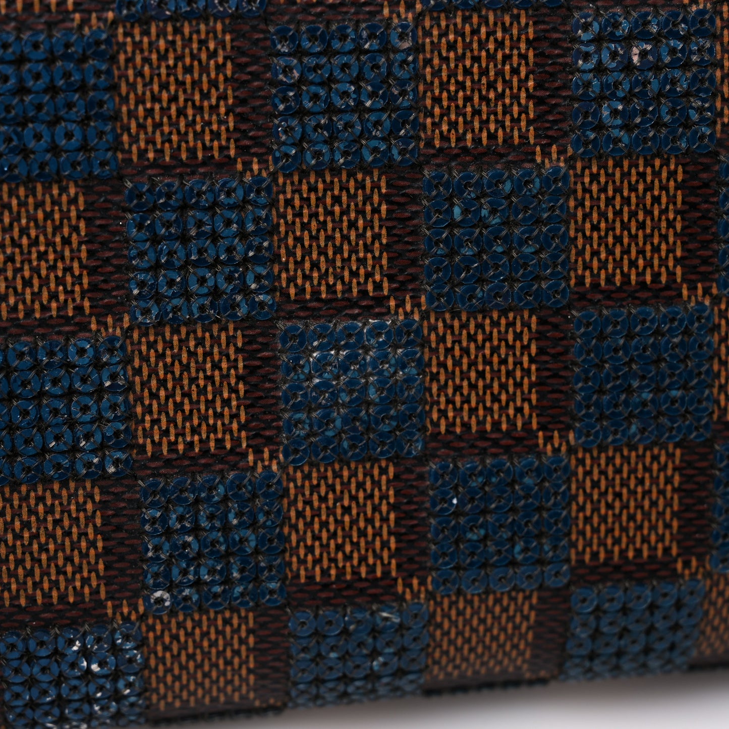 Damier Paillettes Zippy Wallet Blue