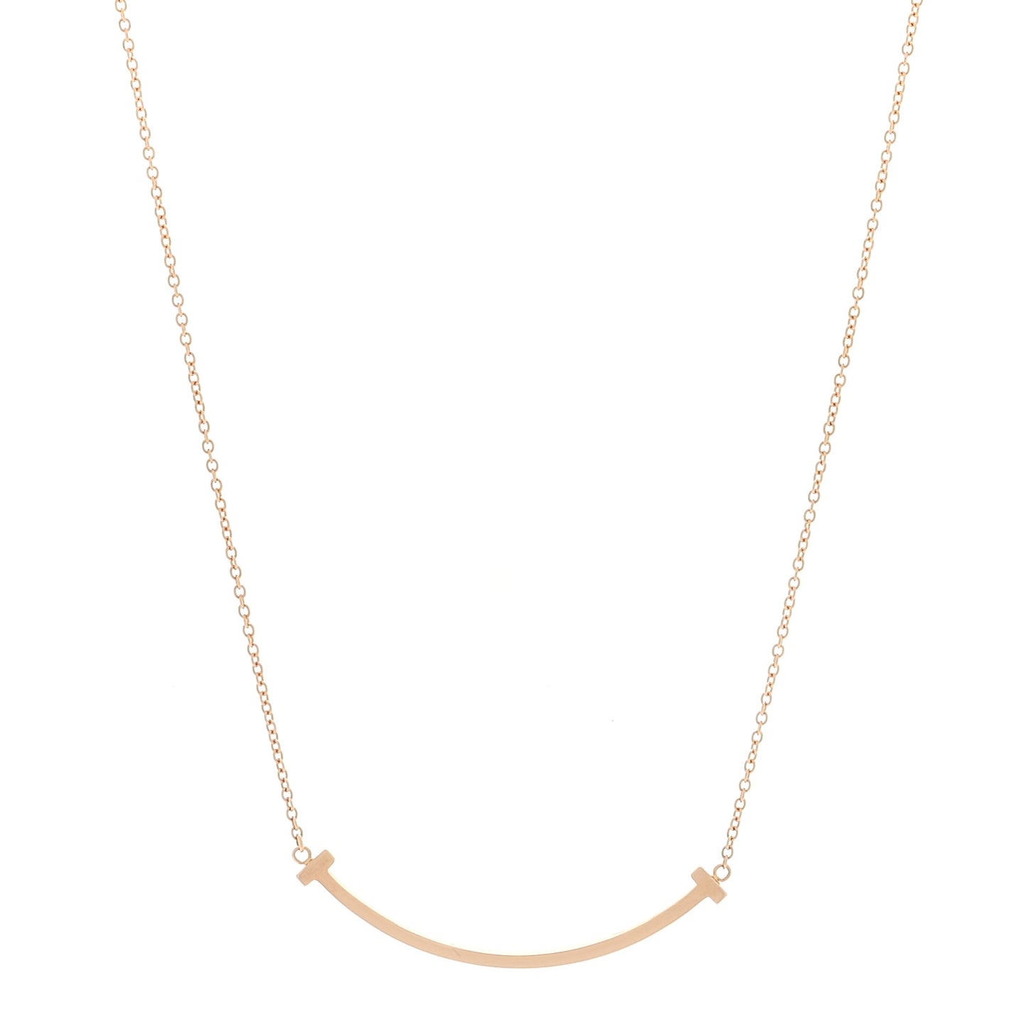 18K Rose Gold Small T Smile Pendant Necklace