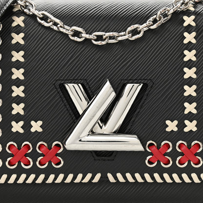 Louis Vuitton Epi Embroidered Twist Shoulder Bag MM Black 7 of 10