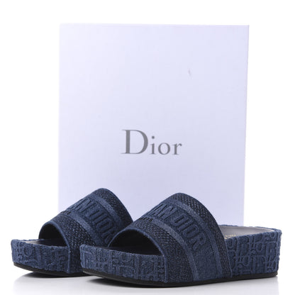 Christian Dior Oblique Denim D-Way Platform Sandal 38 Blue 11 of 11