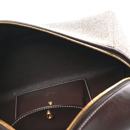 Loro Piana Calfskin Merino Wool Extra Bag L27 Natural Brown Dark Chocolate Licorice Sun Gold 5 of 10