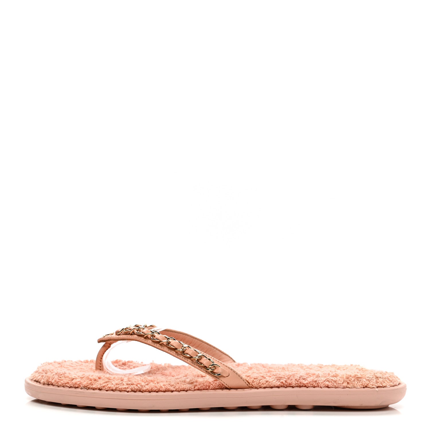Chanel Calfskin CC Chain Thong Sandals 37 Pink 1 of 10