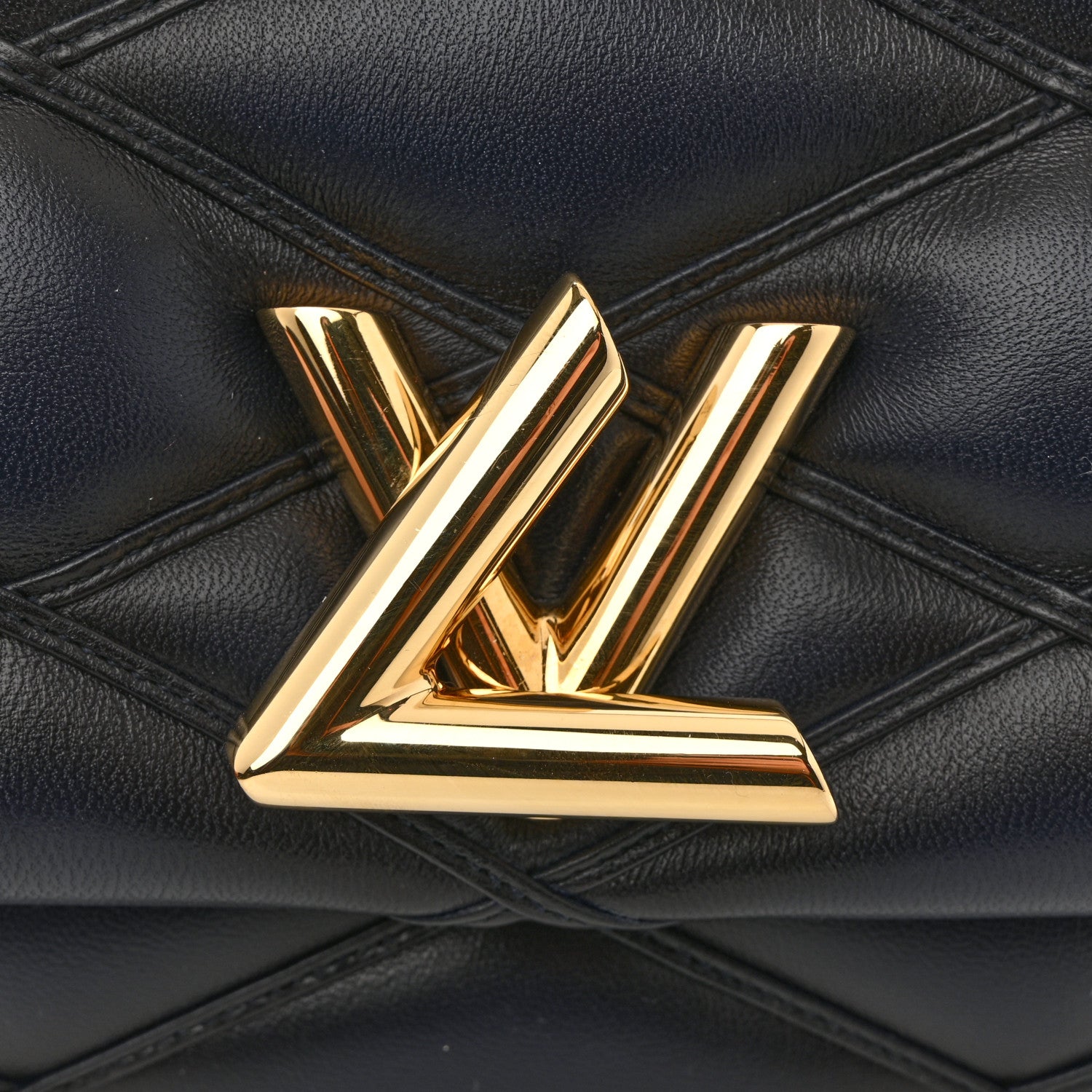 Louis Vuitton Lambskin Malletage Top Handle GO-14 MM Bleu Marine 11 of 12