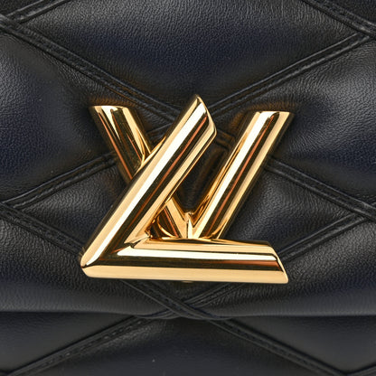 Louis Vuitton Lambskin Malletage Top Handle GO-14 MM Bleu Marine 11 of 12