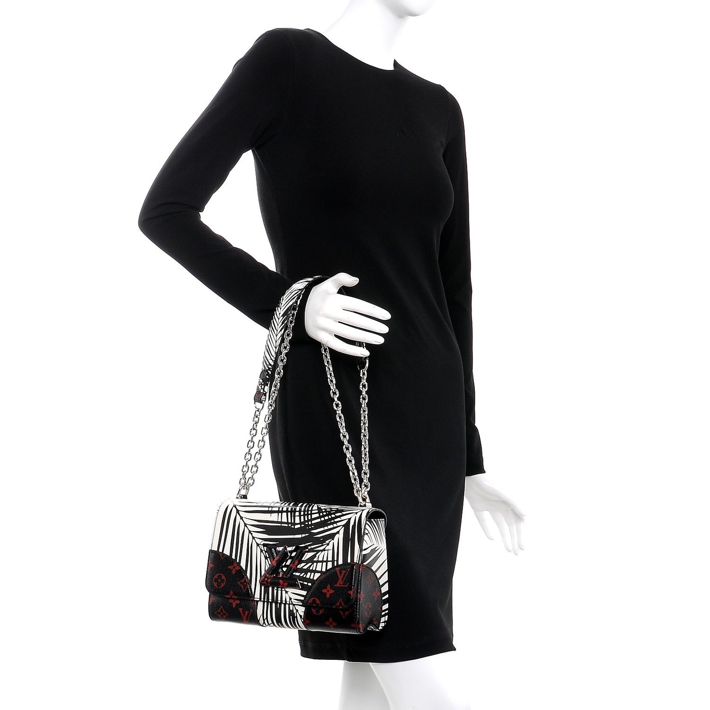 Monogram Infrarouge Palm Twist Shoulder Bag MM Black White