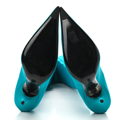 Balenciaga Spandex Pointed Toe Knife Thigh High Boots 39 Turquoise 5 of 13