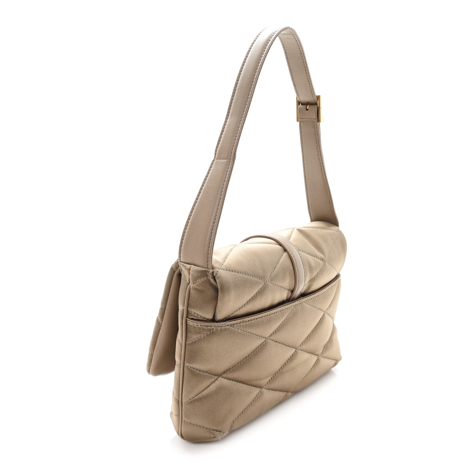 Saint Laurent Satin Quilted Le 57 Diamond Shoulder Bag Mouse