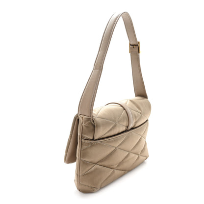 Saint Laurent Satin Quilted Le 57 Diamond Shoulder Bag Mouse 3 of 11