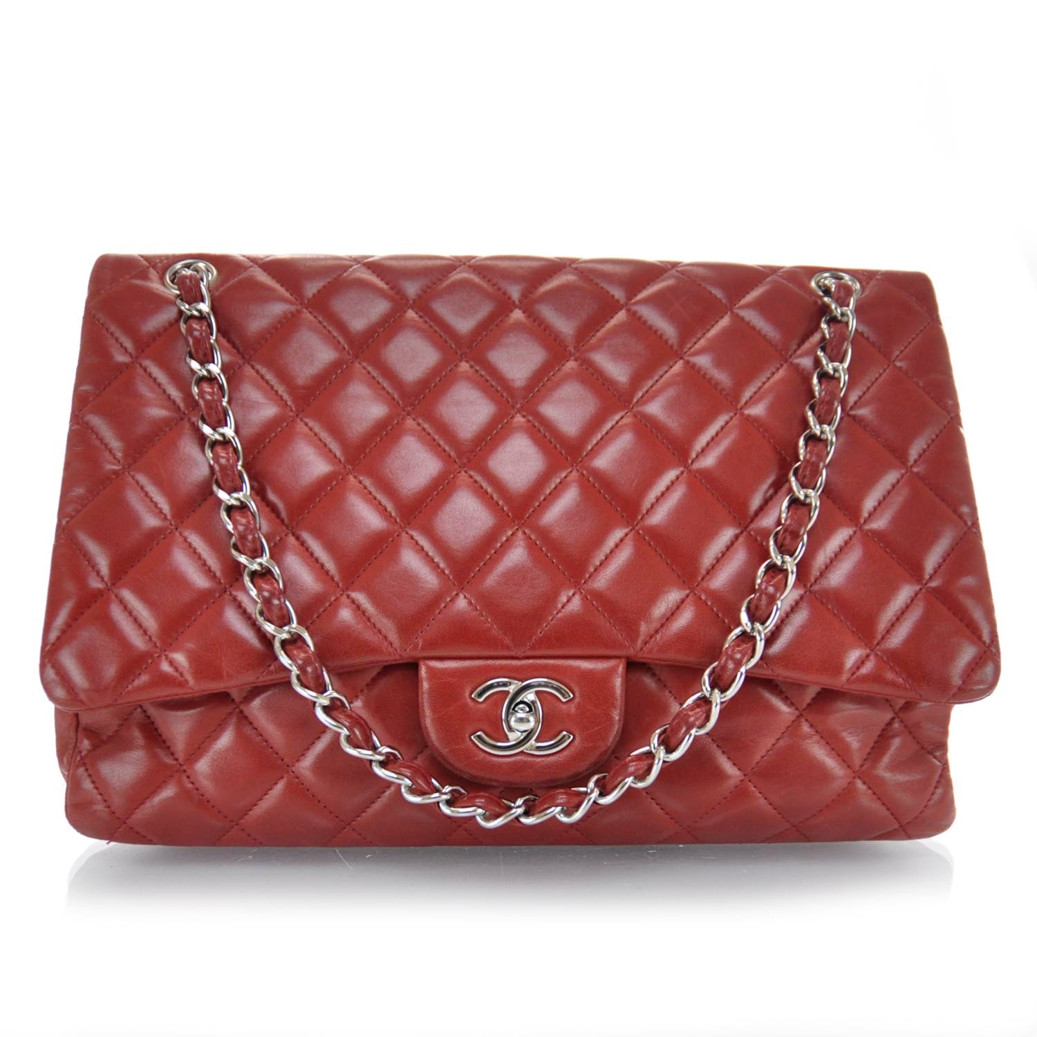 Chanel Lambskin Jumbo Single Flap Red 1 of 9