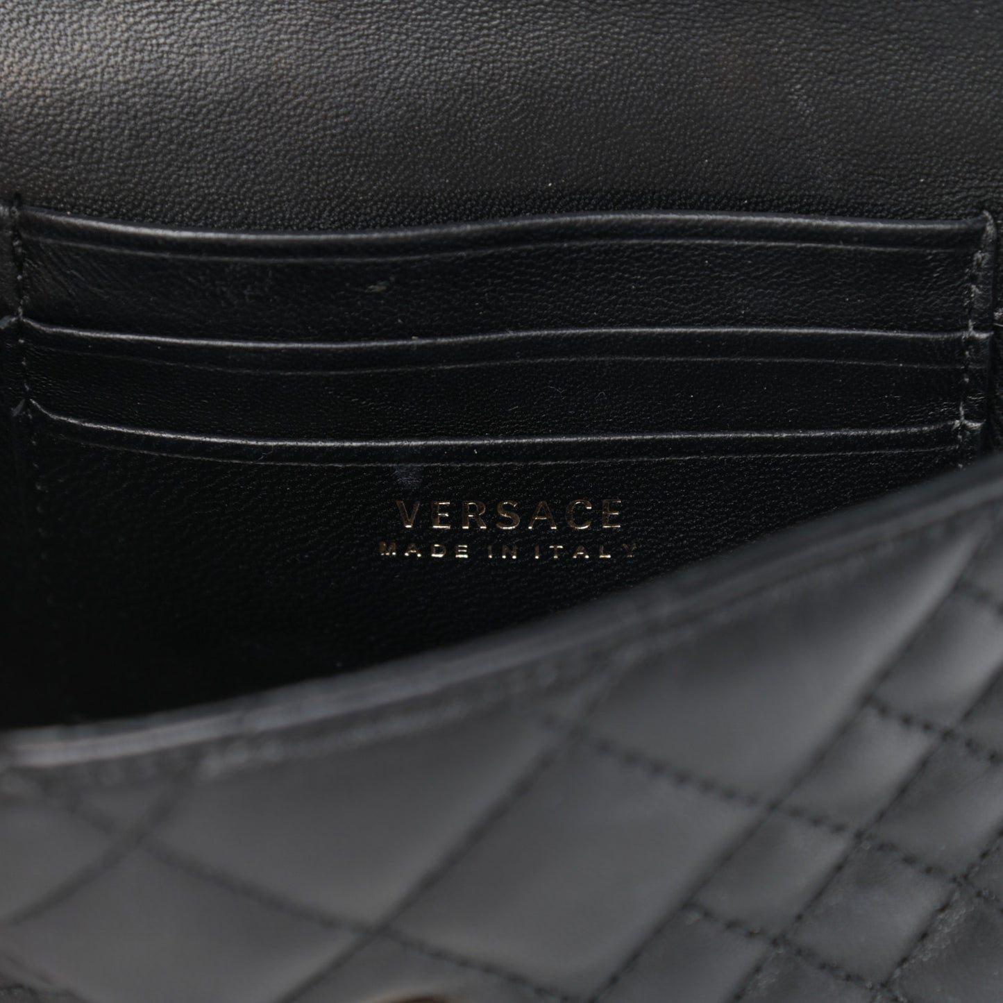 Nappa Barocco Quilted Vanitas Crossbody Black