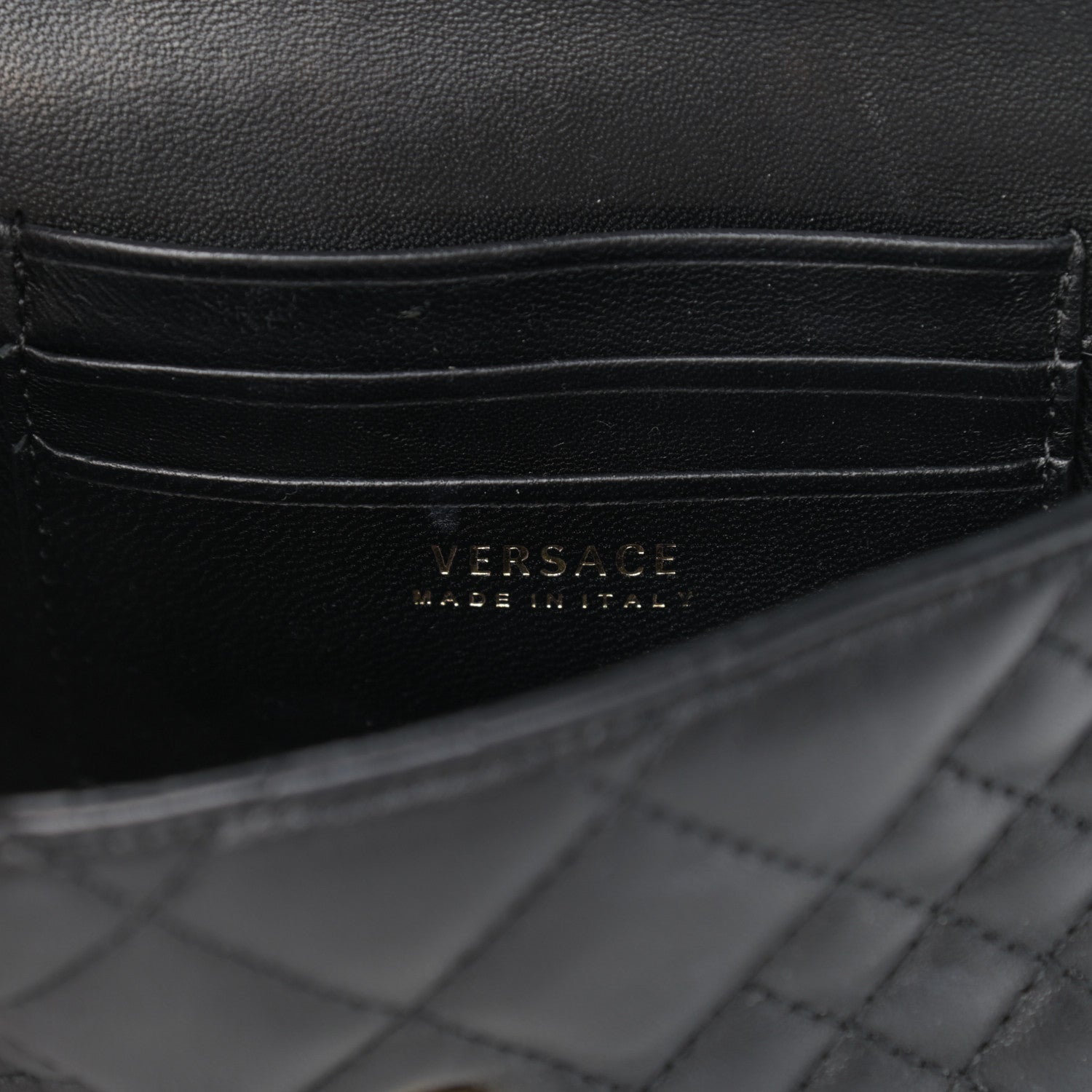 Versace Nappa Barocco Quilted Vanitas Crossbody Black 6 of 8