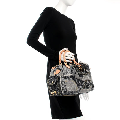 Louis Vuitton Denim Patchwork Speedy 30 Grey 2 of 9