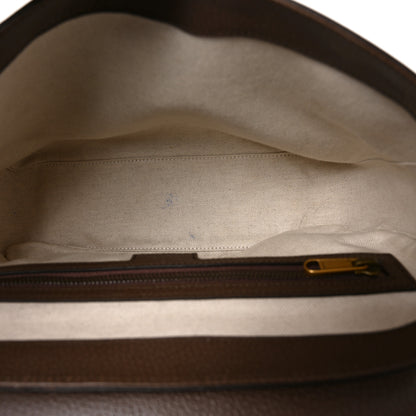 Gucci Tender GG Supreme Monogram Textured Dollar Calfskin Ophidia Messenger Bag Beige Ebony Dark Brown 5 of 10