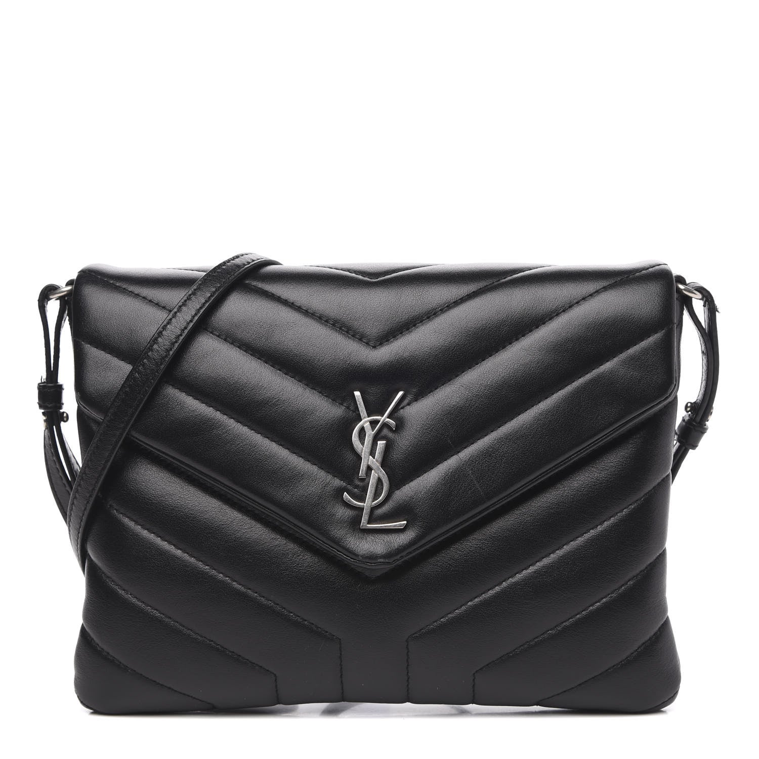 Saint Laurent Calfskin Y Quilted Monogram Loulou Flap Bag Black 1 of 12