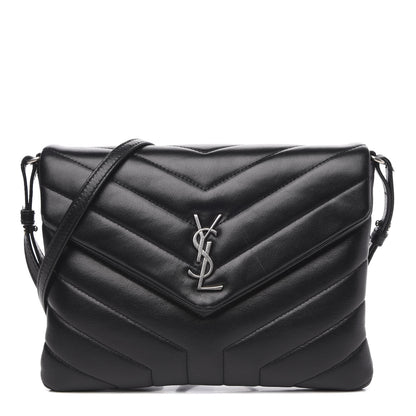 Saint Laurent Calfskin Y Quilted Monogram Loulou Flap Bag Black 1 of 12