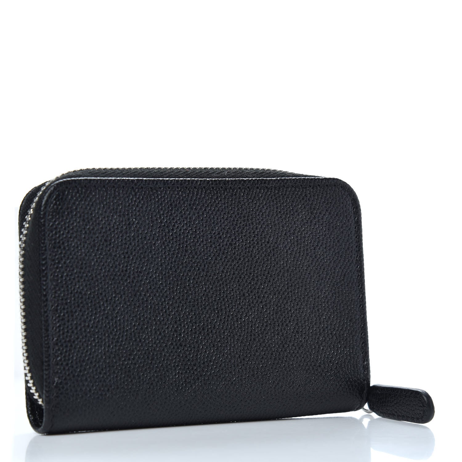 Chanel Caviar CC Small Zip Around Coin Purse Black Blue Green 3 of 7