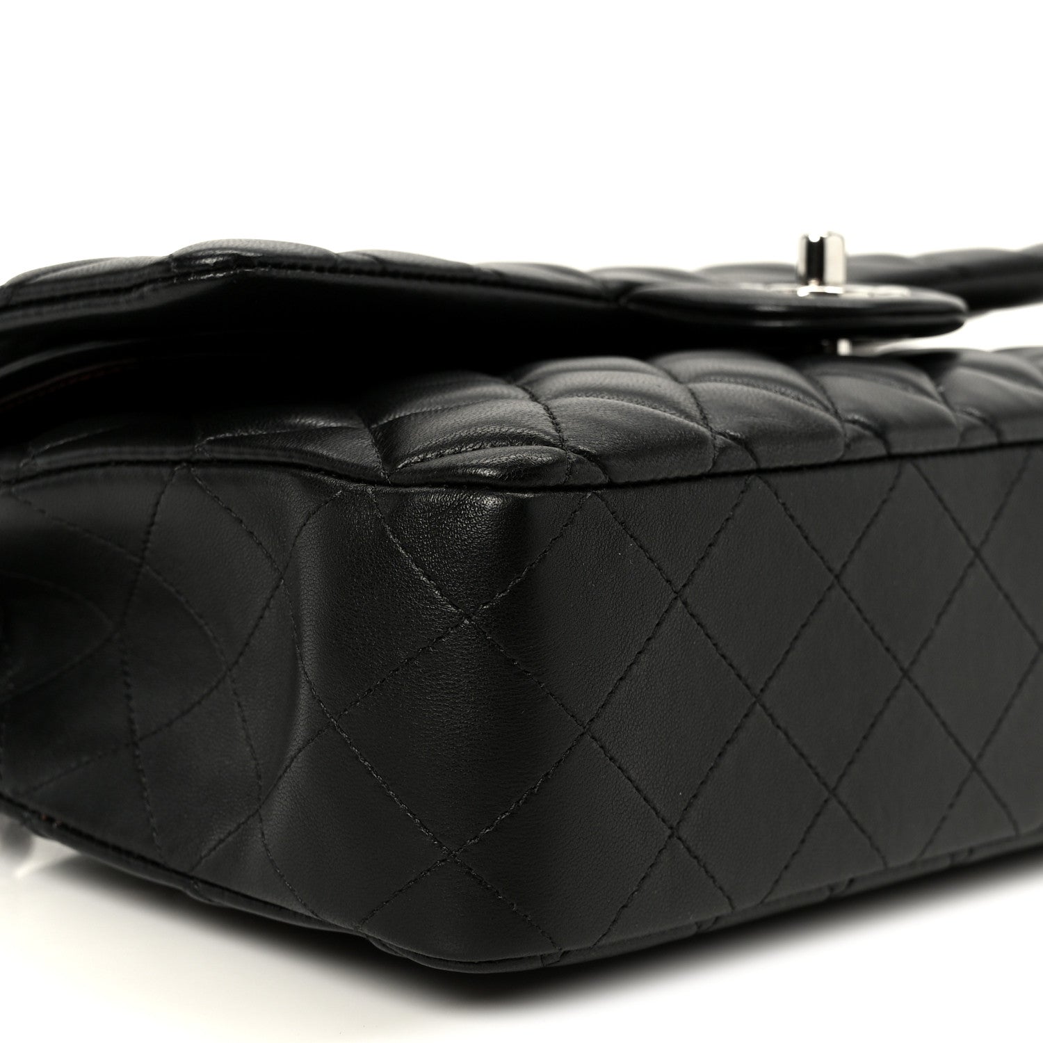 Chanel Lambskin Quilted Medium Double Flap Black 10 of 12