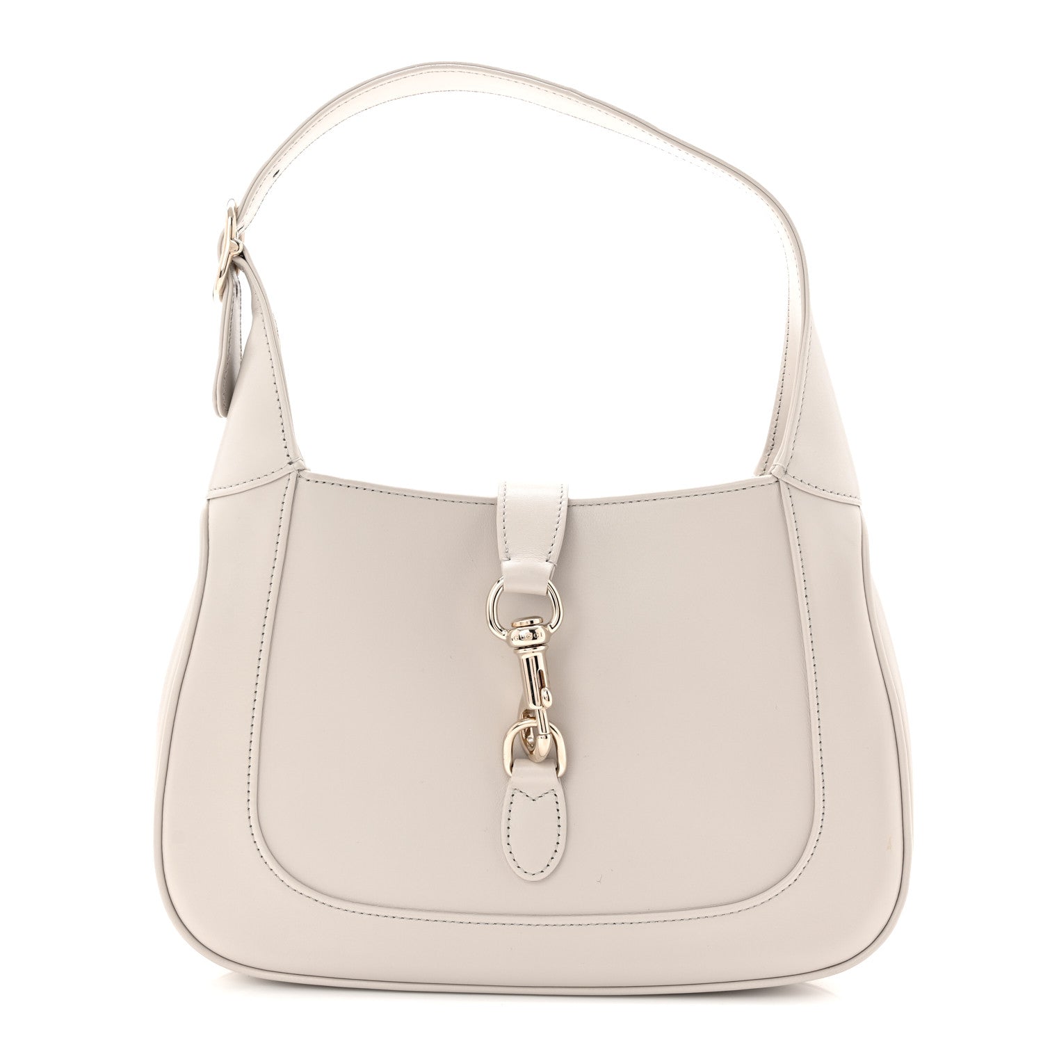 Gucci Ancora Calfskin Web Small Jackie Shoulder Bag Light Grey 1 of 10