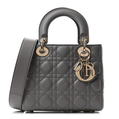 Christian Dior Lambskin Cannage Small My ABCDior Lady Dior Grey 1 of 11