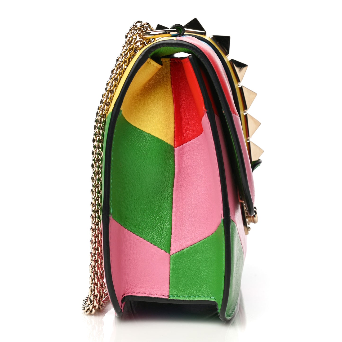 Vitello 1973 Medium Glam Lock Rockstud Flap Multicolor