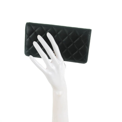 Chanel Lambskin Quilted Yen Wallet Black 2 of 8