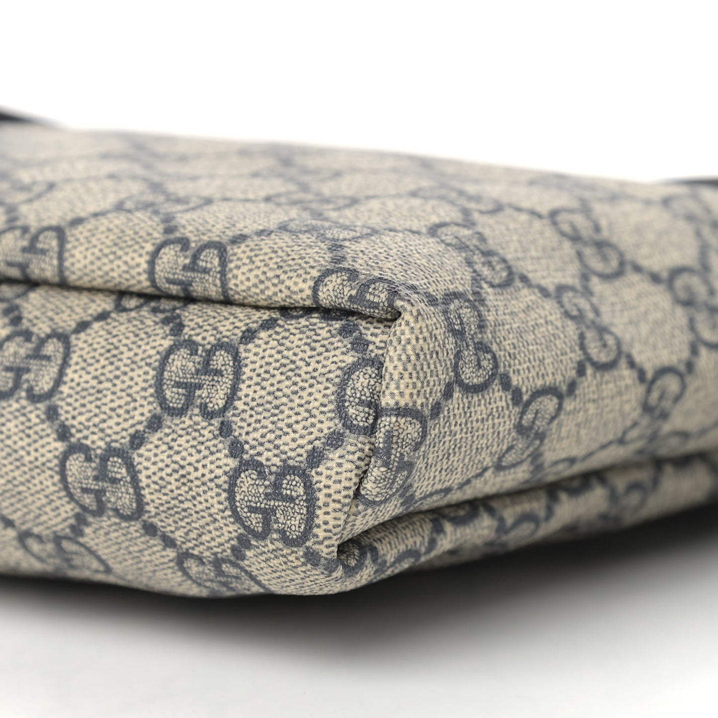 GG Plus Monogram Sellieria Calfskin Small Flap Messenger Bag Beige Blue