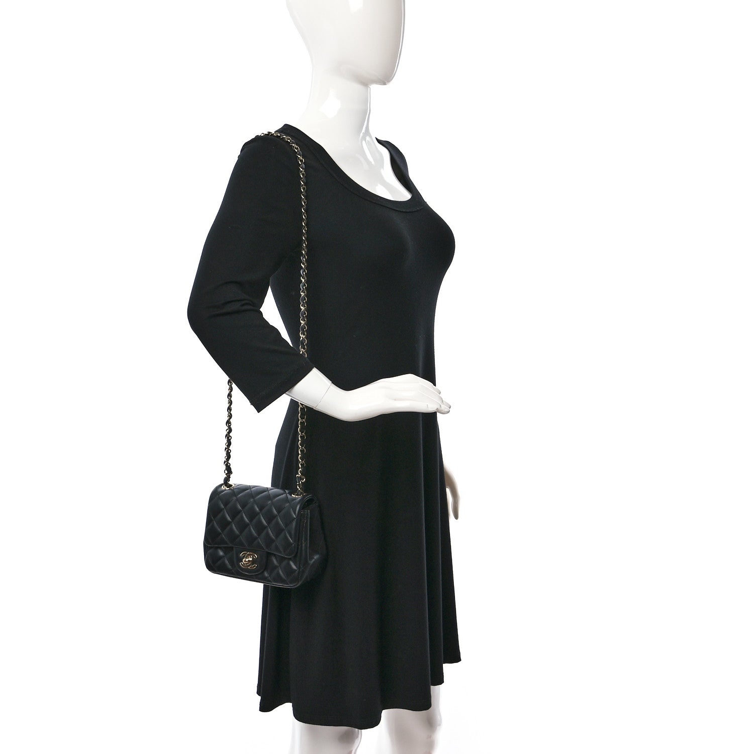 Chanel Lambskin Quilted Mini Square Flap Black 2 of 10