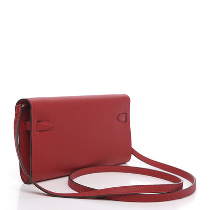 Hermes Epsom Kelly Wallet To Go Rouge Casaque 3 of 12
