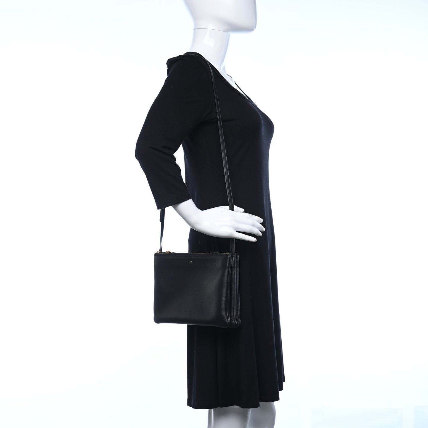 Lambskin Large Trio Crossbody Bag Black