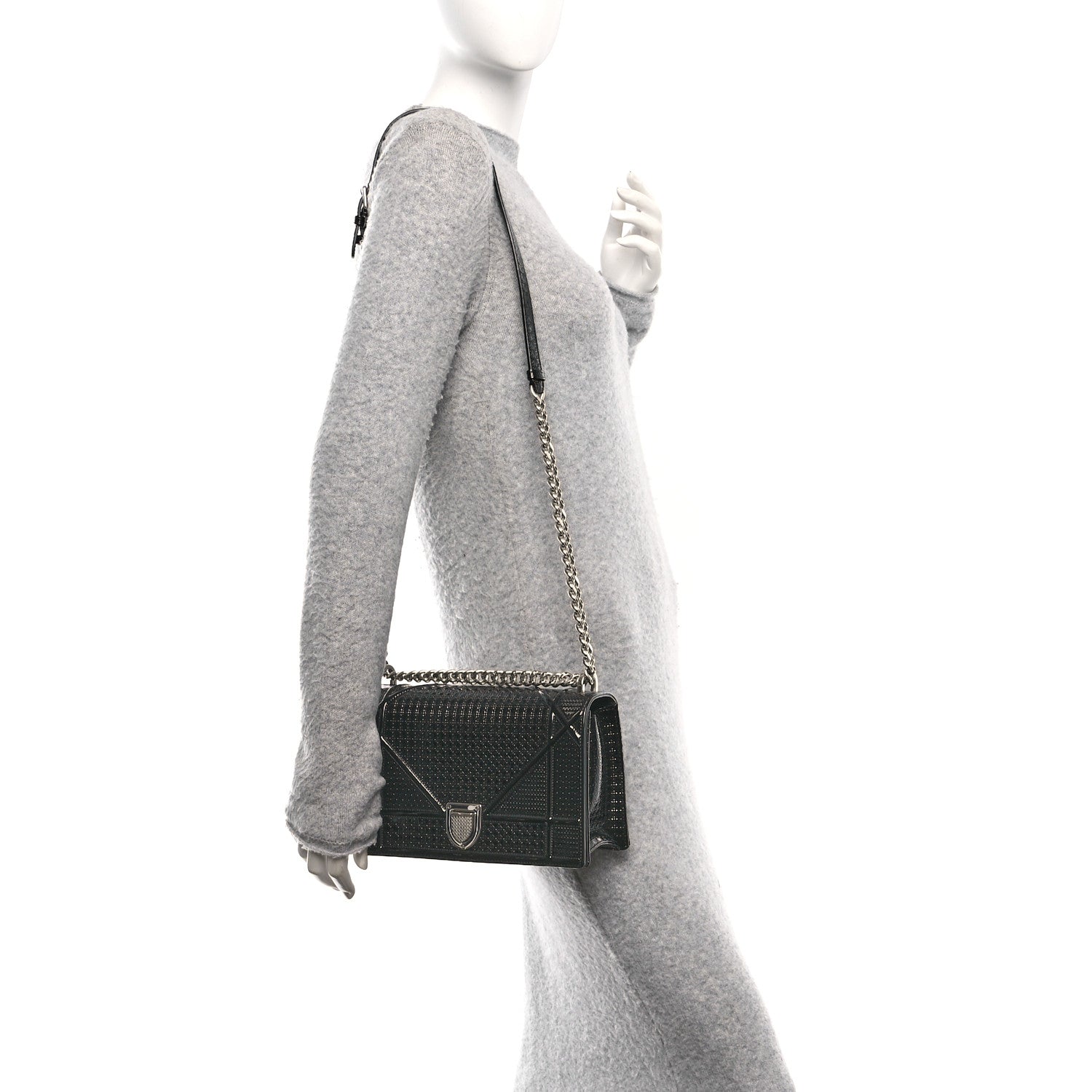 Christian Dior Patent Micro-Cannage Medium Diorama Flap Bag Onyx Black 2 of 10