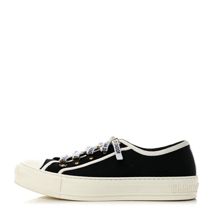 Christian Dior Canvas Dot Walk'N'Dior Low Top Sneakers 40 Black 1 of 9