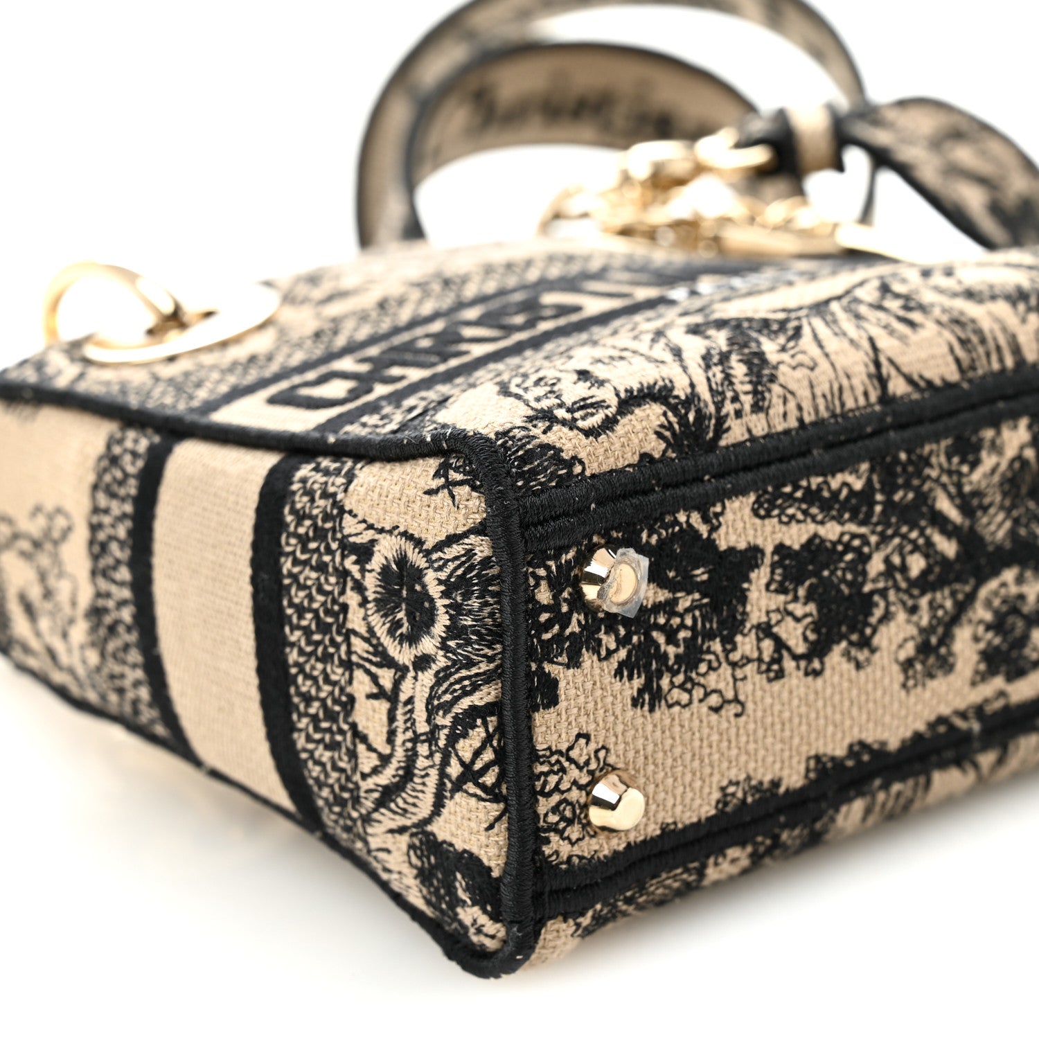 Christian Dior Canvas Toile De Jouy Embroidered Mini Lady D-Lite Brown Multicolor 9 of 11