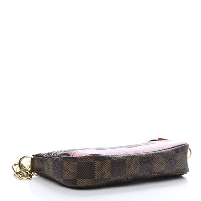 Louis Vuitton Damier Ebene 2019 Christmas Animation Mini Pochette Accessories Red 4 of 8