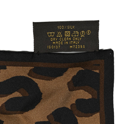 Louis Vuitton Silk Leopard Bandeau Scarf Marron 4 of 5