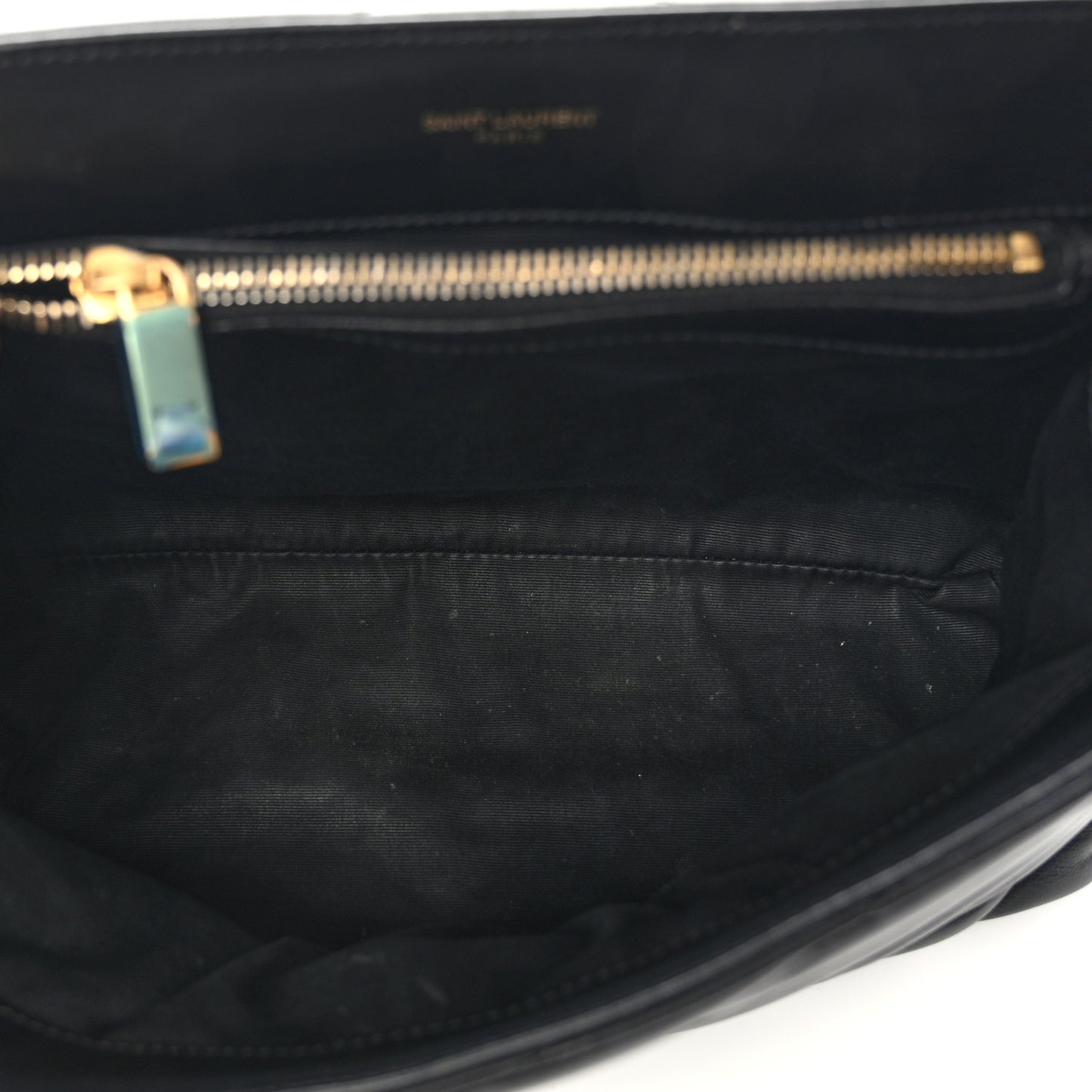 Calfskin Y Quilted Monogram Medium Loulou Chain Satchel Black