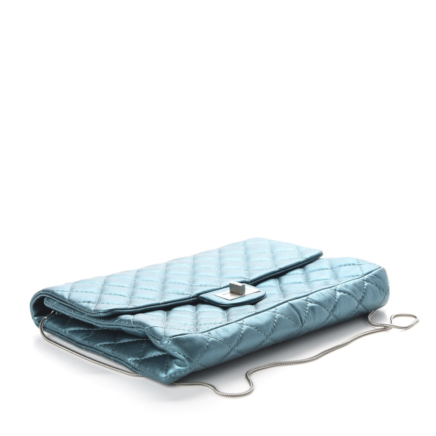 Chanel Metallic Calfskin Quilted Snake Chain 2.55 Reissue Flap Turquoise 4 of 10