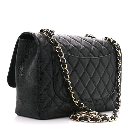 Chanel Caviar Quilted Jumbo Single Flap Black 3 of 11