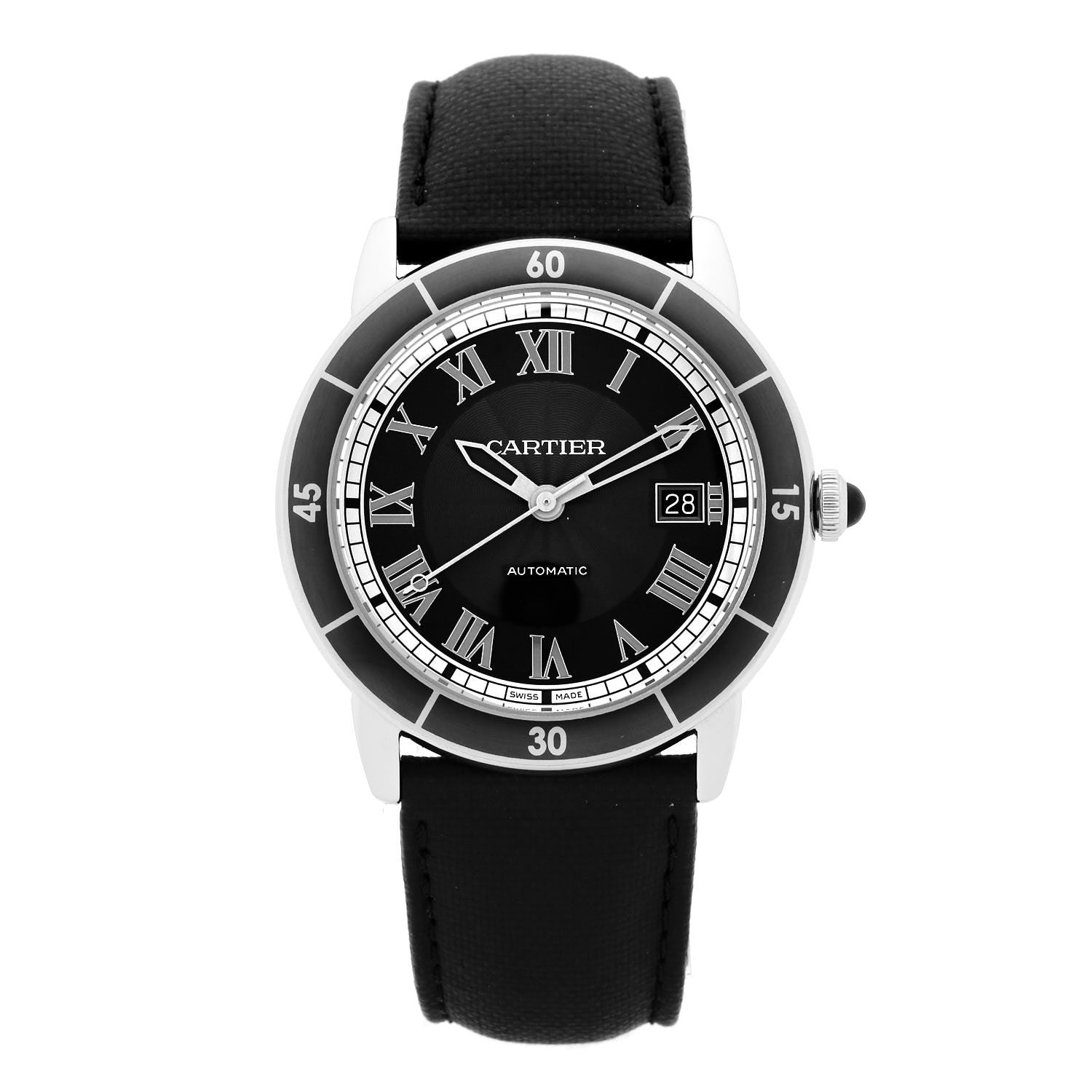 Cartier Stainless Steel Nylon 42mm Ronde Croisiere Automatic Watch Black 1 of 5
