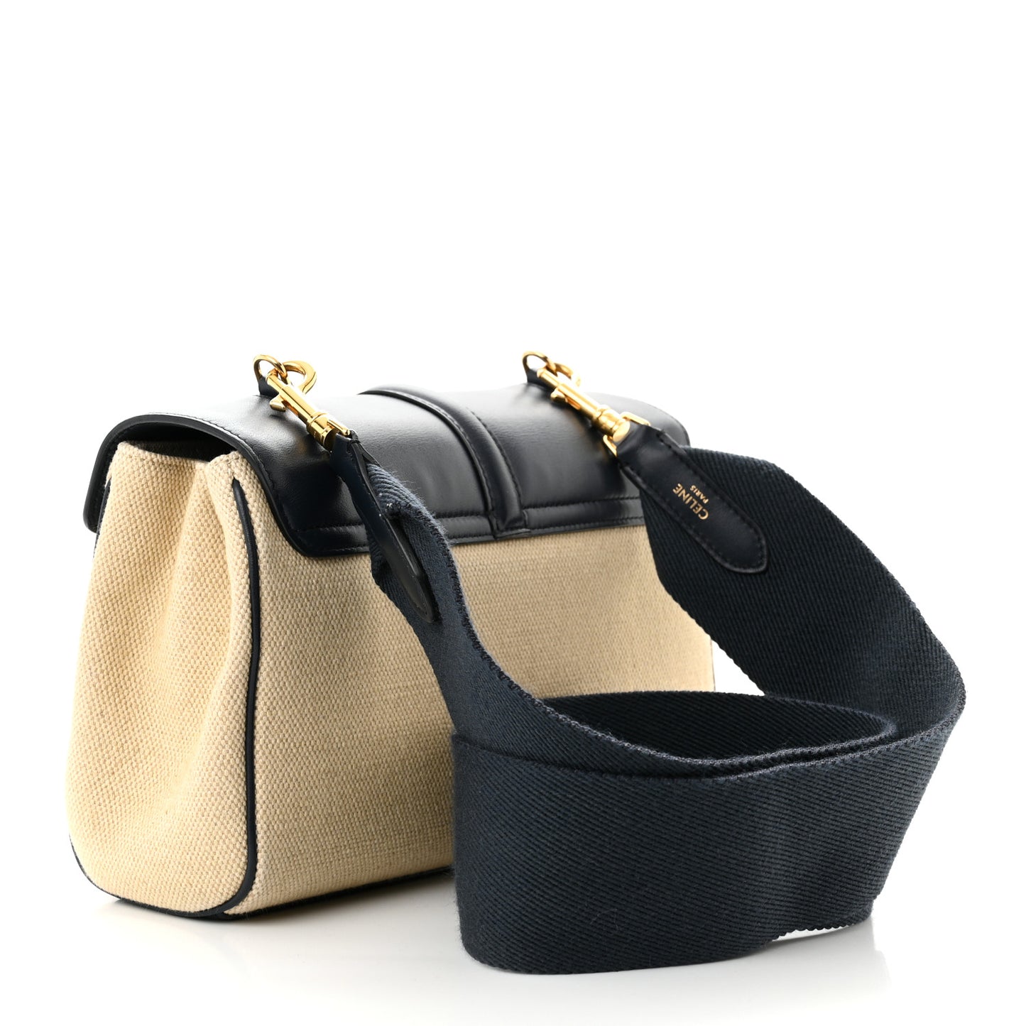 Canvas Calfskin Teen Soft 16 Shoulder Bag Vanilla Navy