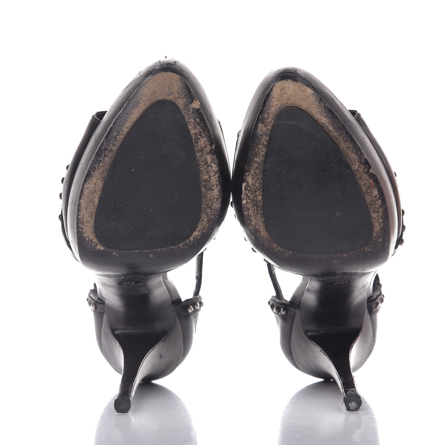 Miu Miu Washed Nappa Studded Pumps 38 Black 7 of 13