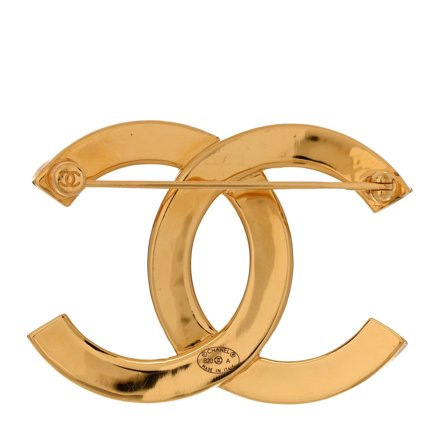 Chanel Metal Paris Button CC Large Brooch Gold 3 of 4