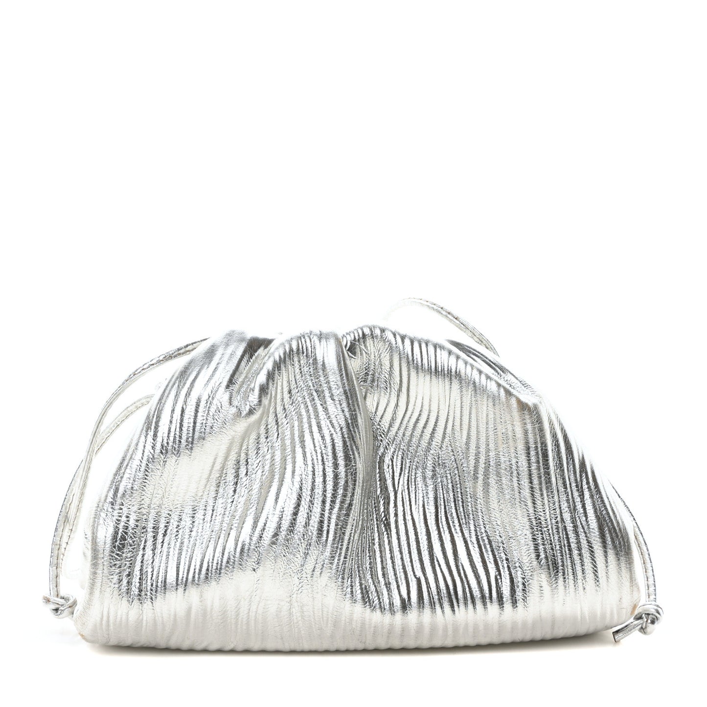 Metallic Bark Calfskin The Mini Pouch Silver