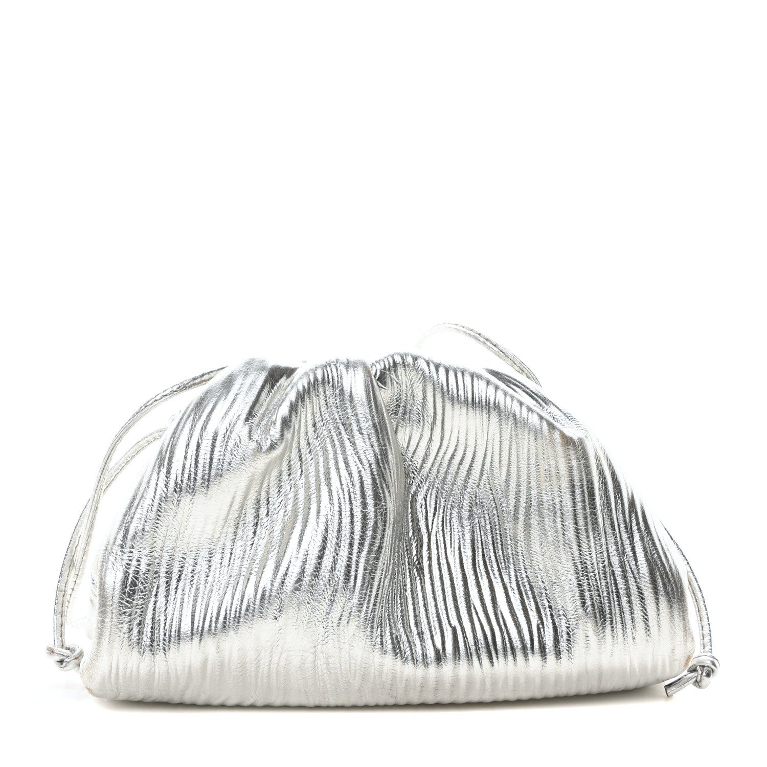 Bottega Veneta Metallic Bark Calfskin The Mini Pouch Silver 1 of 11