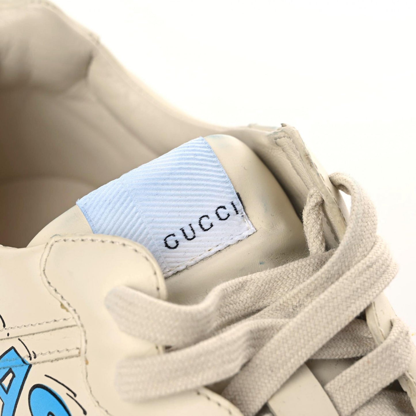 X DISNEY Calfskin Donald Duck Mens Rhyton Sneakers 9.5 Ivory