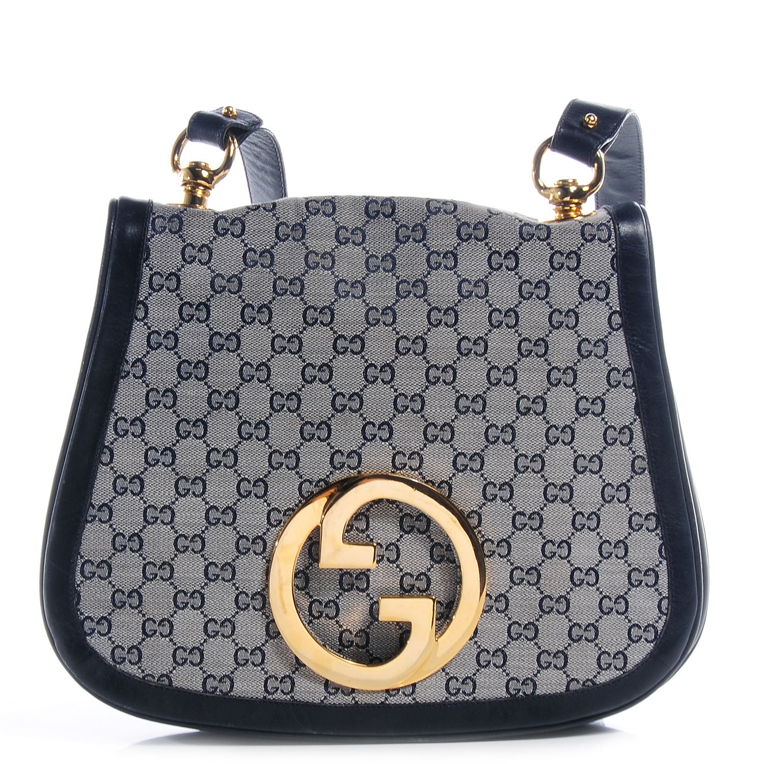 Gucci Monogram Blondie Shoulder Bag Navy 1 of 7
