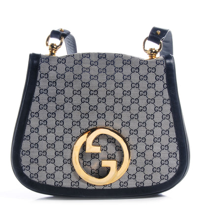 Gucci Monogram Blondie Shoulder Bag Navy 1 of 7
